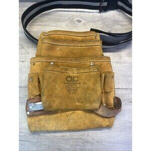 CLC Custom Leathercraft Tool Belt Pouch Tan Suede Leather Multi Pocket